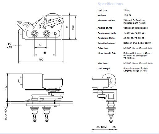 WIPER MOTOR LEFT HAND