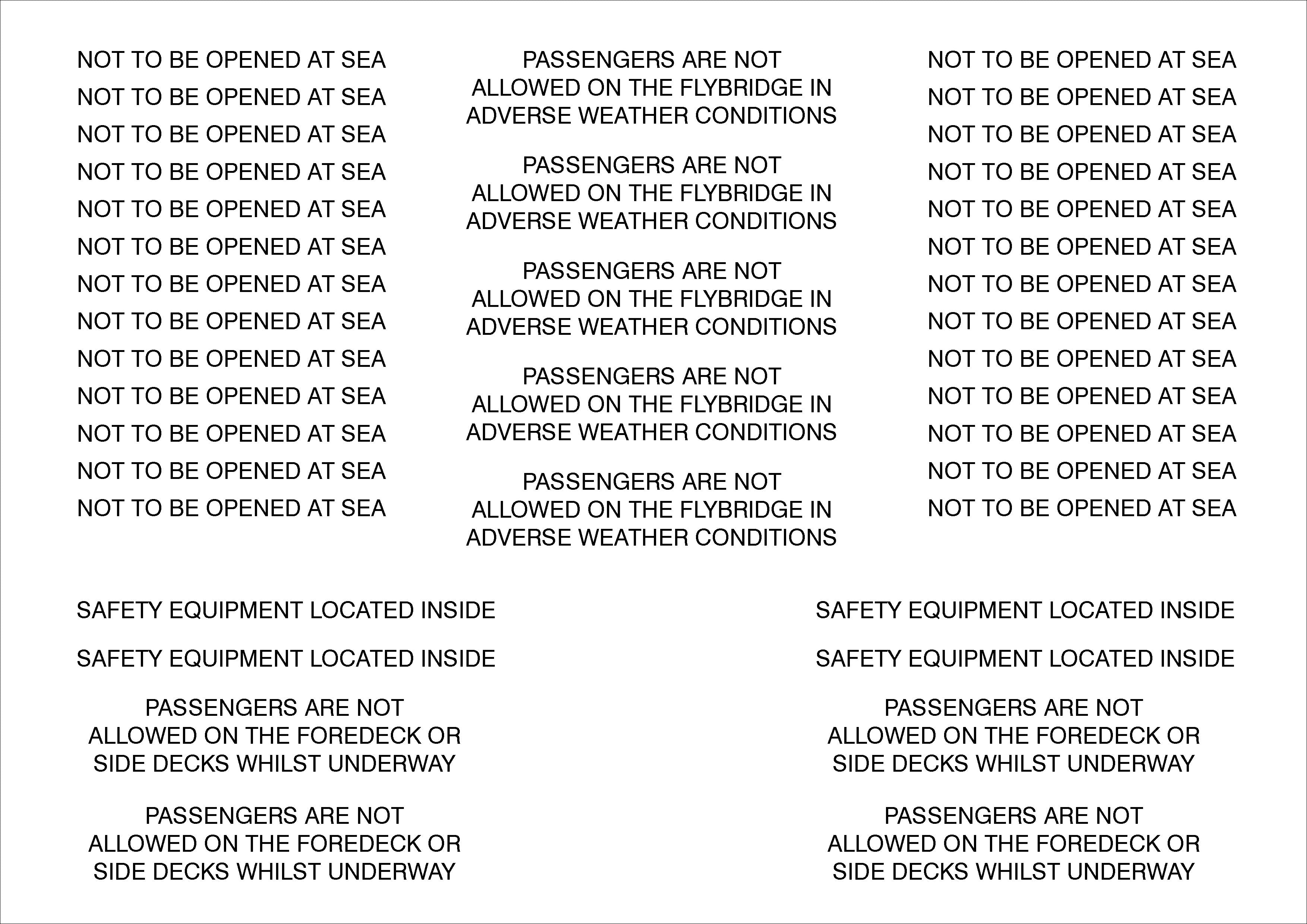 CHARTER STICKER UNCUT SHEET PLASTIC LABEL