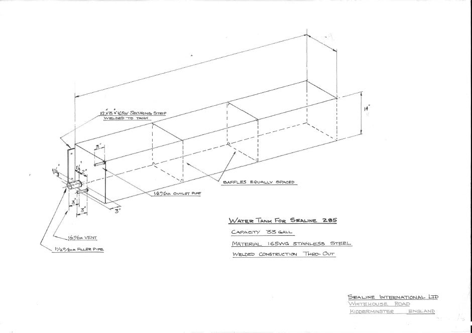 WATER TANK ALUMINIUM SEALINE 285