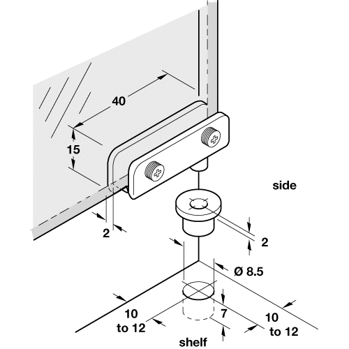 PAIR OF TITUS GLASS DOOR HINGE REPLACEMENTS