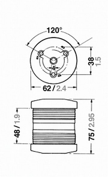 Aqua Signal Series 25 360° Anchor Navigation Light 12V Black Case