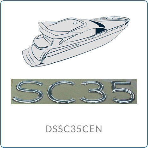 Sealine SC35 Newer Chrome Emblem