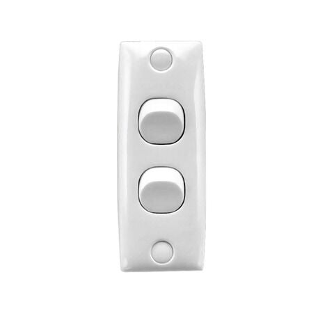 2 Gang Architrave Switch White