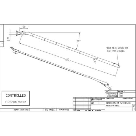 20 Degree Left/Right Hand Crank 24" Wiper Arm + TJ for Sealine F42/5