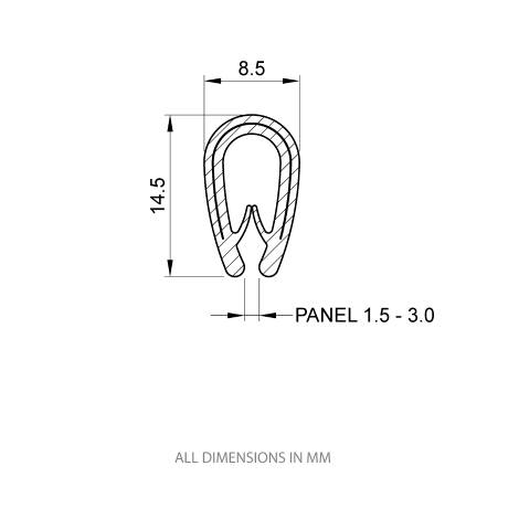 GRP Edge Trim 'Silent Channel' White (Priced Per Metre)