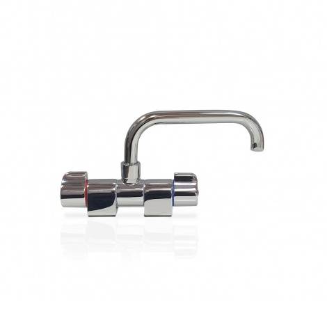 Chrome Mixer Tap w/ Two Handles 360° Swivel Fold Down Spout