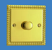 1 Gang Brass Dimmer Switch (Rope Edged)