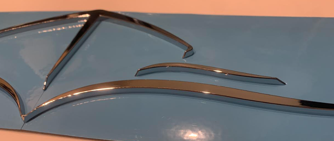 Sealine 3D Chrome Boat Wash Logo Large Emblem