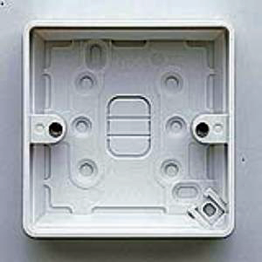 29mm Single White Plastic Surface Mount Knockout Box