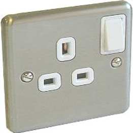 RPP S/Steel 240v 1 Gang Switched Socket
