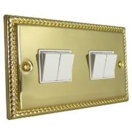 4 Gang Brass Switch (Rope Edged)