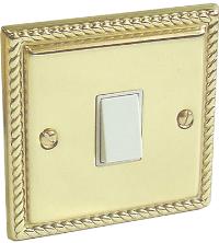1 Gang Brass Switch (Rope Edged)