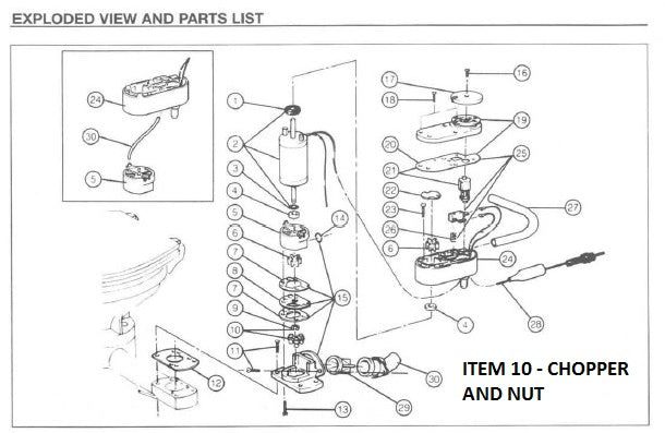 CHOPPER AND LOCK NUT KIT FOR PAR ELECTRIC TOILET PUMP