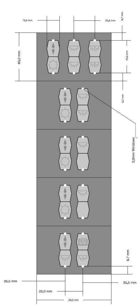 Sealine Seaplex S38 Light Switch Overlay (Old Style)