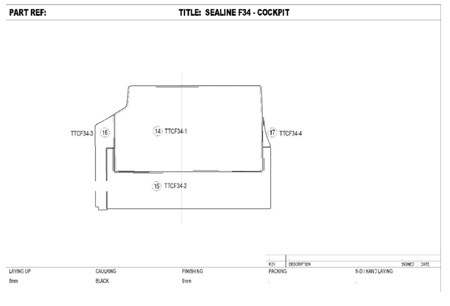 Sealine F34 Cockpit Teak Set