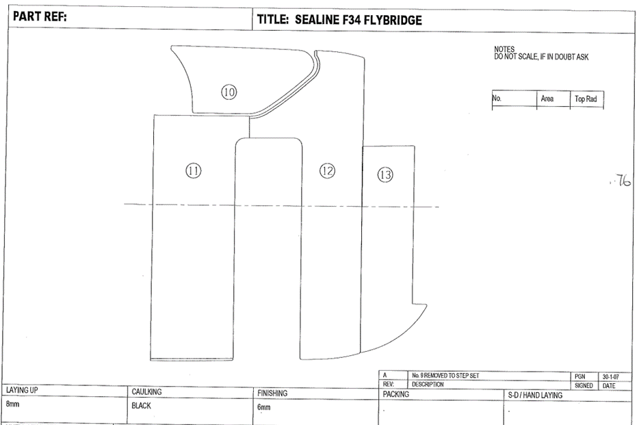 Sealine F34 Flybridge Teak Set