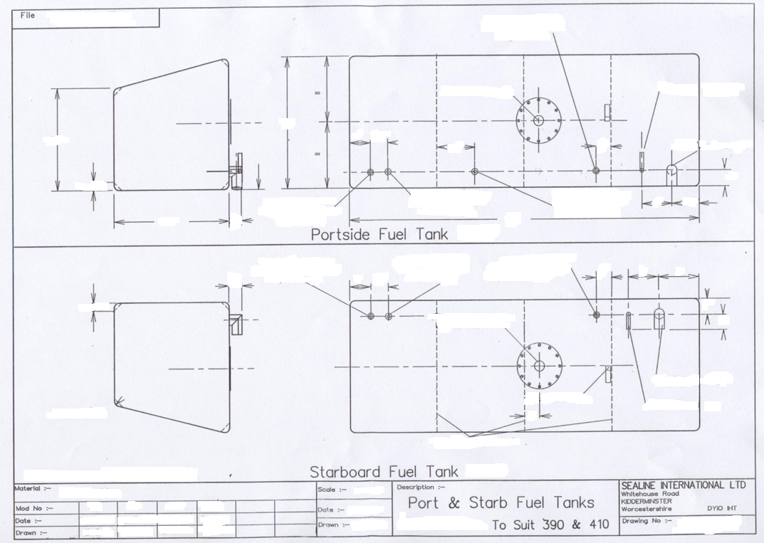 Sealine F43 (390 & 410 Statesman) Fuel Tanks S/Steel (Options)