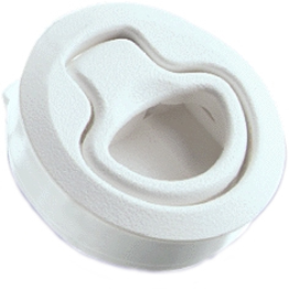 White Flush Pull Latch