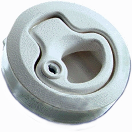 White Lockable Flush Pull Latch