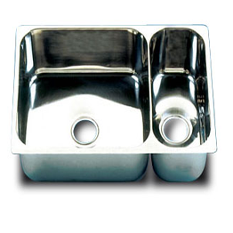 DOUBLE INSET SINK 70/30 POLISHED S/S FLAT FLANGE