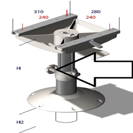 Grey Table Leg Handle / Knob