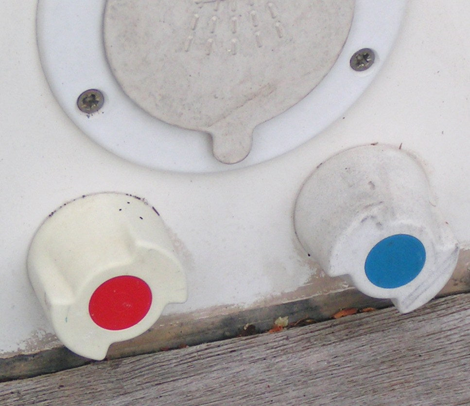 Donau Tap Top White Plastic (For Alde Tap) Blue Tab