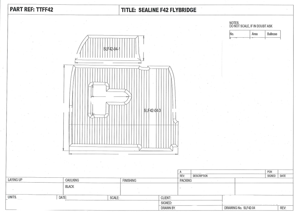 Sealine F42/5 Flybridge Teak Set