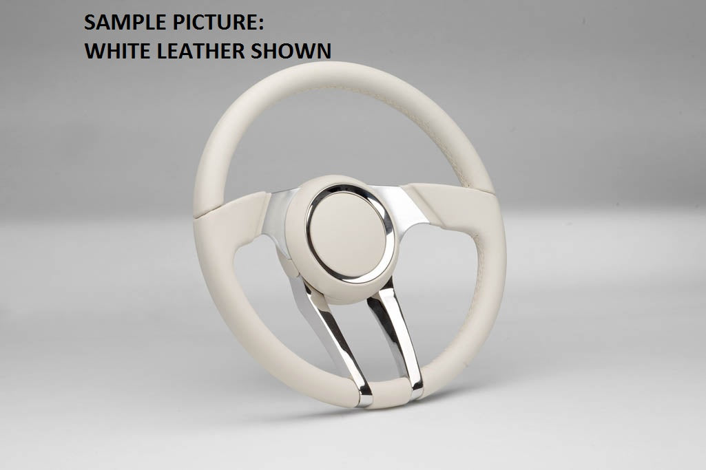 PRESTIGIO STEERING WHEEL S/STEEL AND BLACK LEATHER