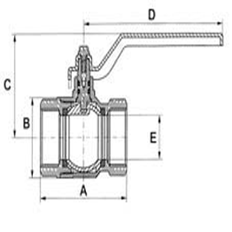 BALL VALVE FF LEVER 3/4" BSP