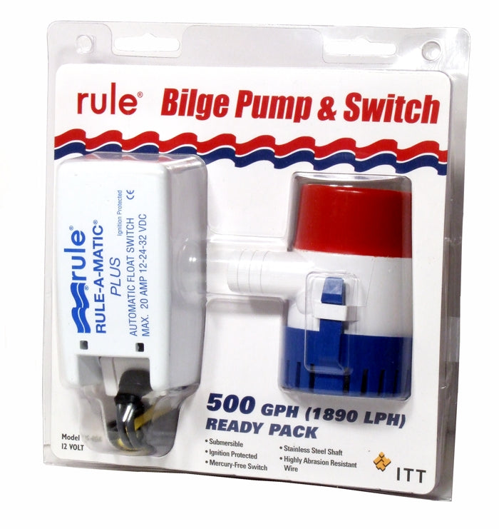 500GPH BILGE PUMP RULE 25 WITH FLOAT SWITCH
