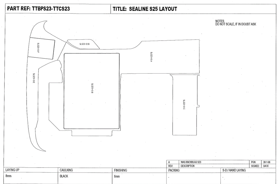 Sealine S23 (Sealine S25) Full Deck Teak Set