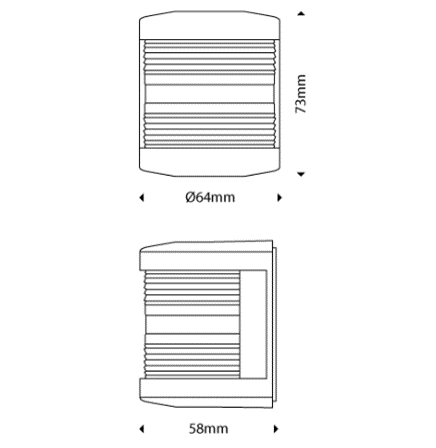 Aqua Signal Series 25, 225° Stern Navigation Light 12V White Case