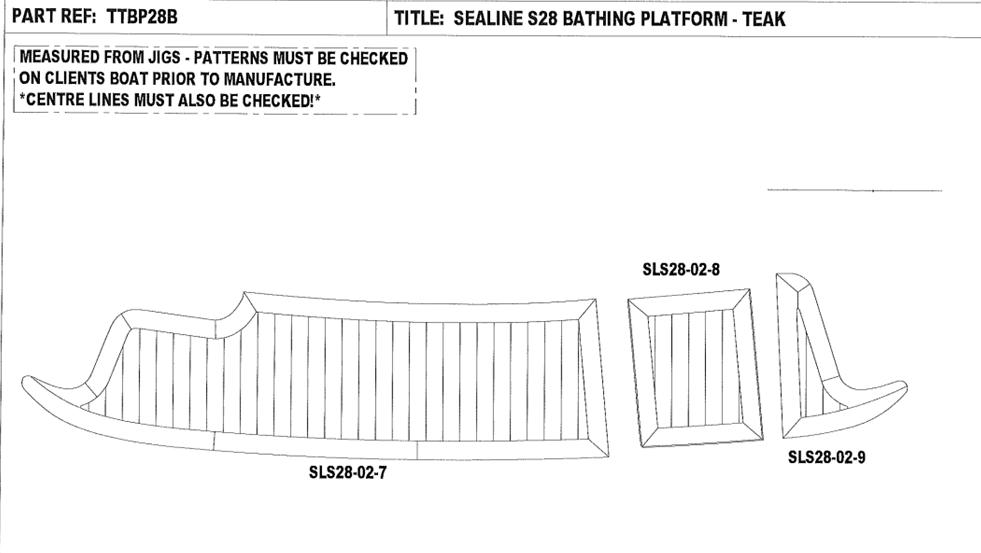 Sealine S28 Bathing Platform Teak Set