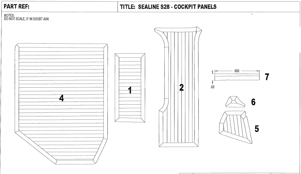 Sealine S28 Cockpit Teak Set