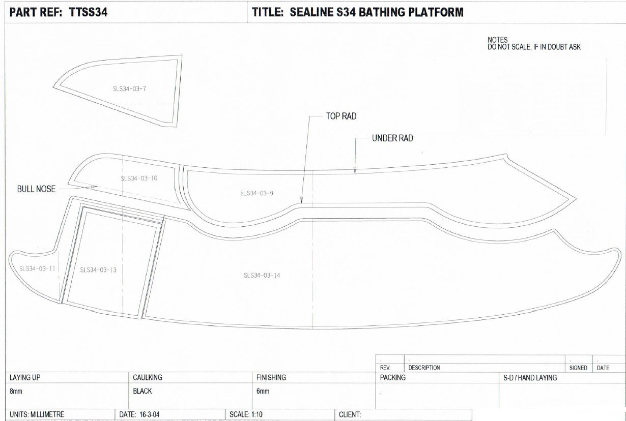 Sealine S34 Bathing Platform Teak Set