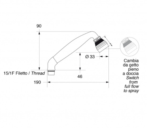 Single Hole Mixer Shower Replacement Head