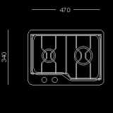 2 BURNER HOB S/STEEL