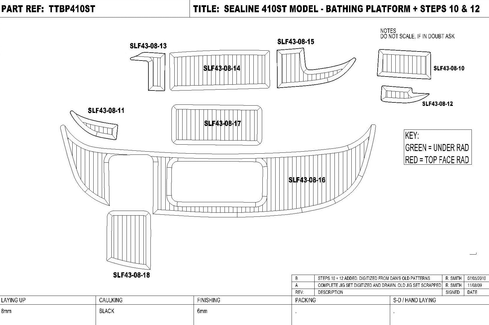 Sealine F43 (410 Statesman) Teak Bathing Platform Set