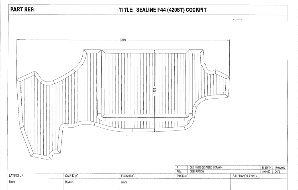 Sealine F44 (420 Statesman) Teak Cockpit Set