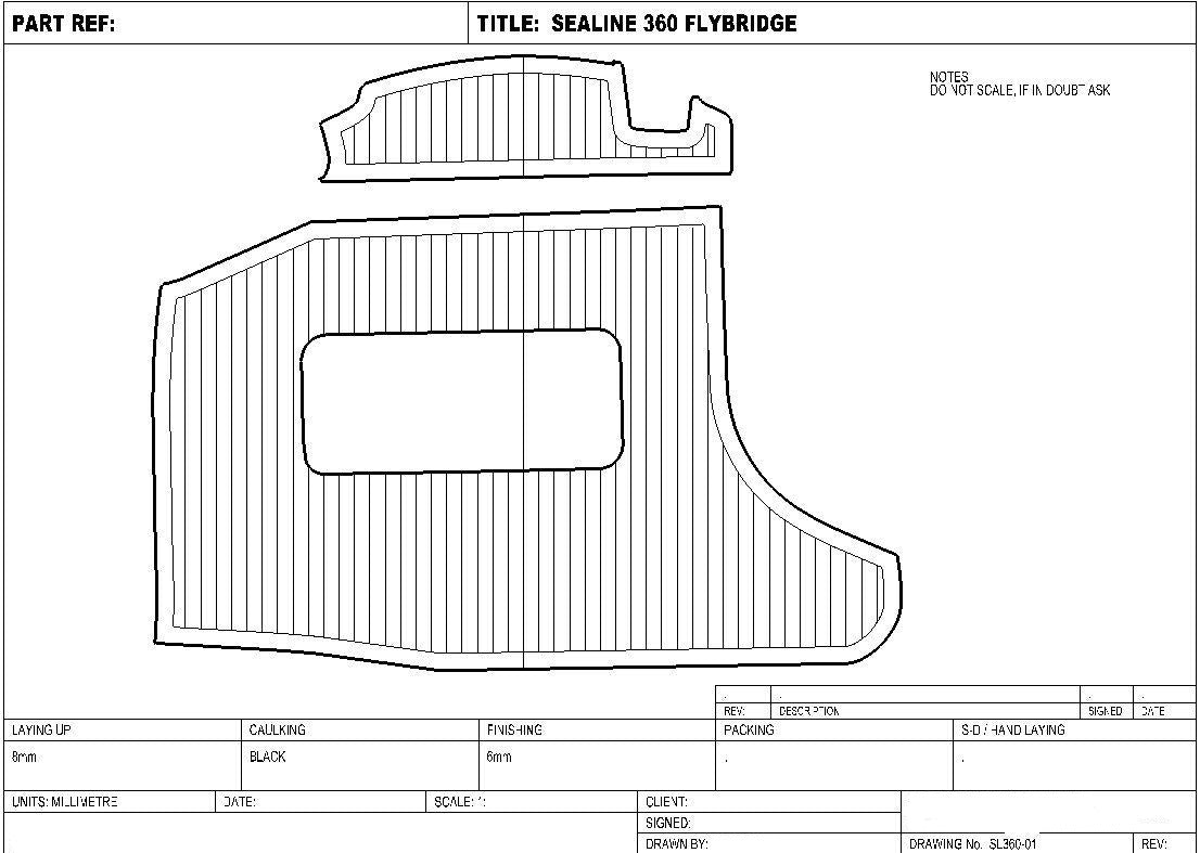 Sealine F36 (360 Statesman) Flybridge Teak Set