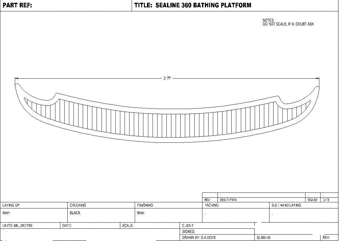 Sealine F36 (360 Statesman) Bathing Platform Teak Set