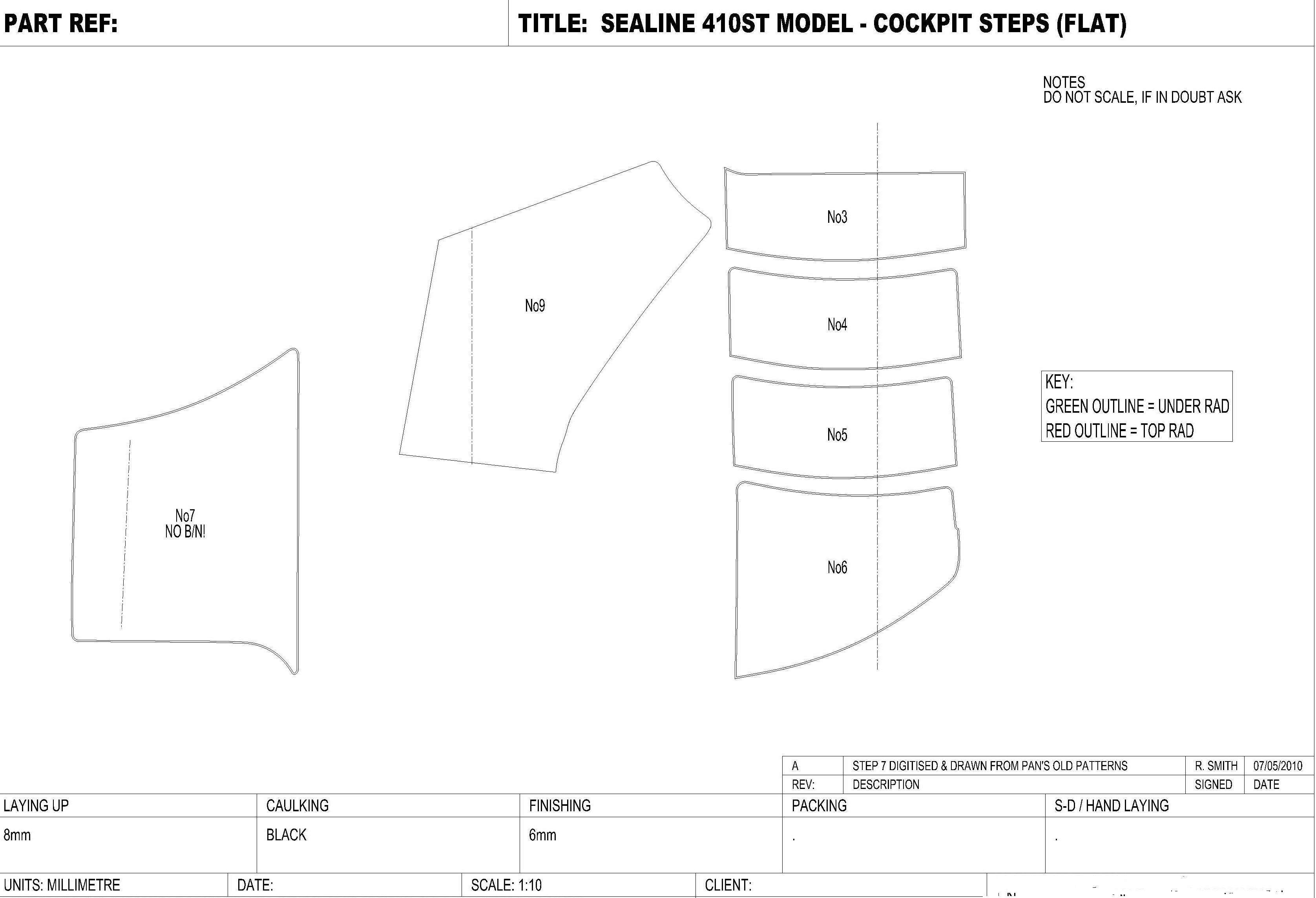 Sealine F43 (410 Statesman) Teak Cockpit Steps Set