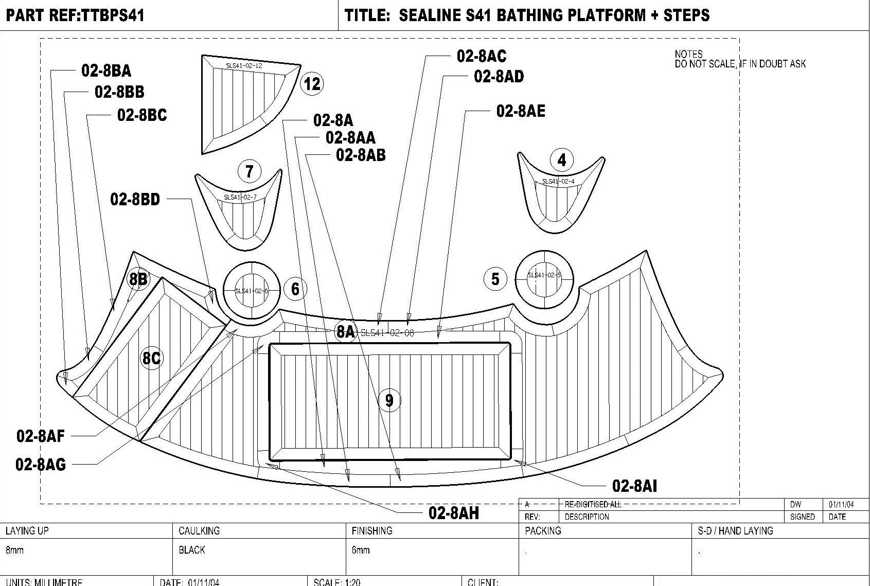 S41, S42 & S43 Bathing Platform & Steps Teak Set