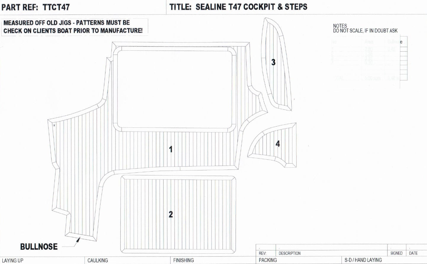 Sealine T47 Cockpit and Step Teak Set