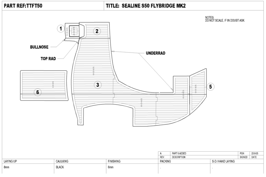 T50 Teak Flybridge Set