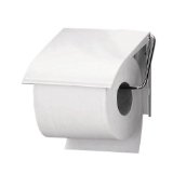 TOILET ROLL HOLDER WITH FLAP, WHITE