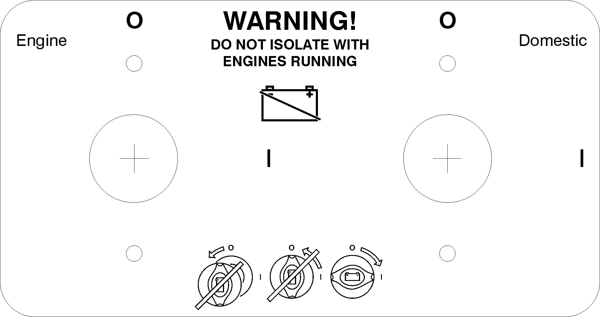S25 BATTERY SWITCH STICKER PLASTIC LABEL