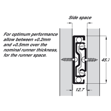 Ball Bearing Drawer Runners 550mm