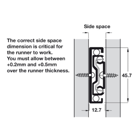 Ball Bearing Drawer Runners 550mm