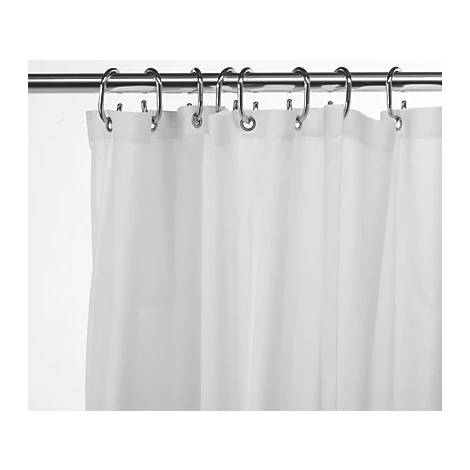 White Textile Shower Curtain